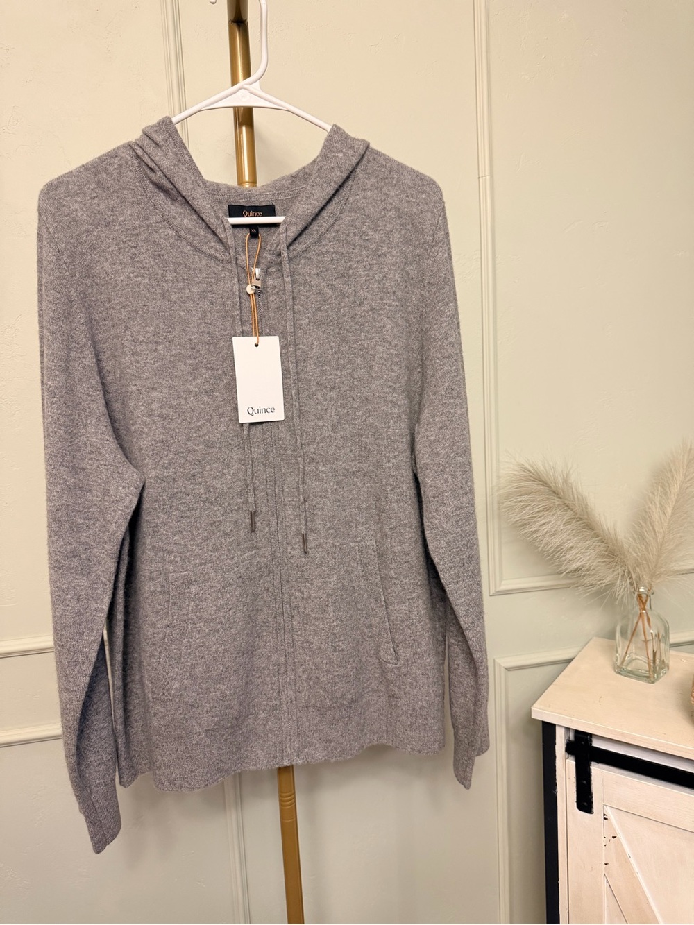 Quince Zip-Up Mongolian Cashmere Hoodie Sweater MSRP $119